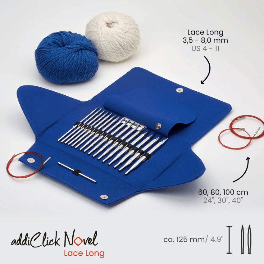 Набор круговых спиц addiClick Novel LACE Long Tips