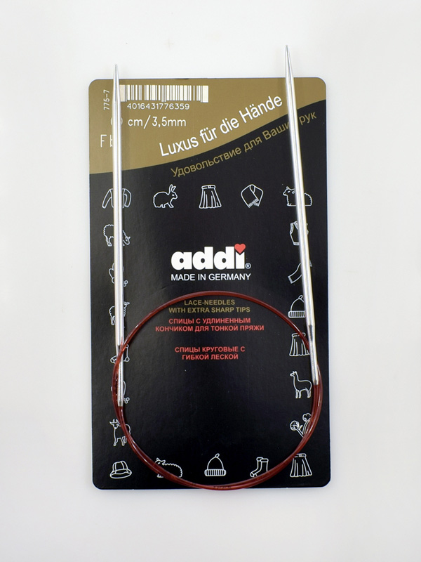 Спицы круговые с удлиненным кончиком Addi Classic Lace 60-3.5