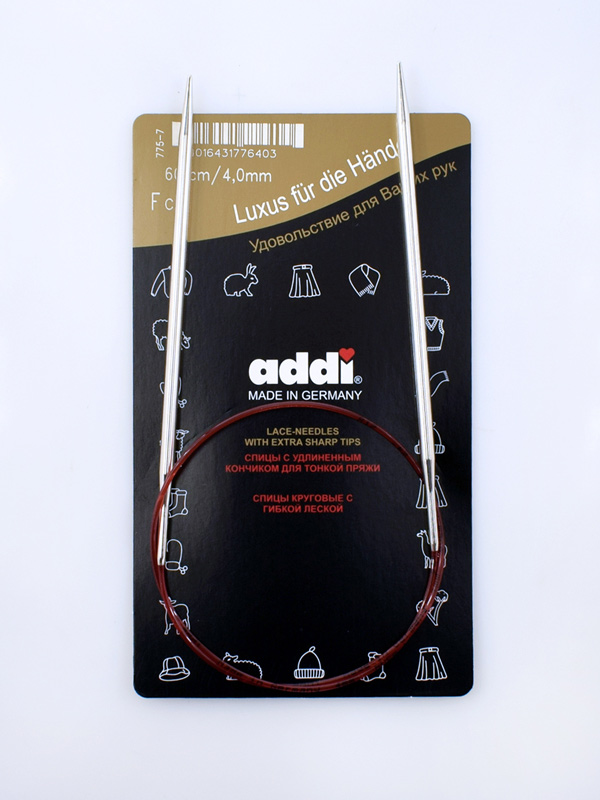 Спицы круговые с удлиненным кончиком Addi Classic Lace 60-4